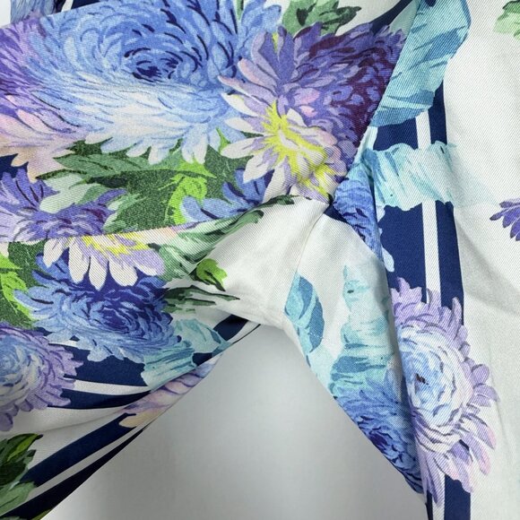 J. Crew Drapey Pull-On Pant in Vintage Floral Stripe Ankle Size 4 EUC - Picture 5 of 13